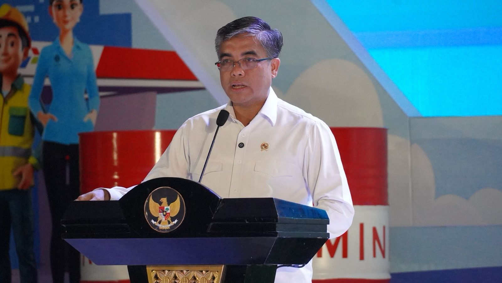 Keterangan: Prof. Yassieril memberikan sambutan dalam kegiatan May Day di Universitas Pertamina