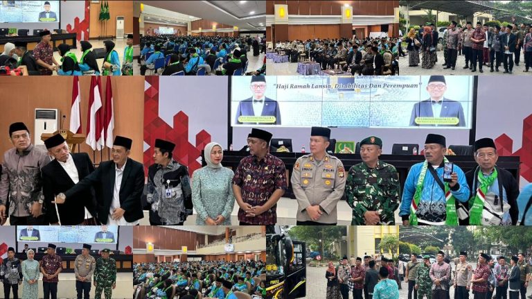 Khidmat! 440 Jamaah Haji Bekasi Kloter 03 Resmi Diberangkatkan dengan Pengawalan Humanis Aparat Kepolisian