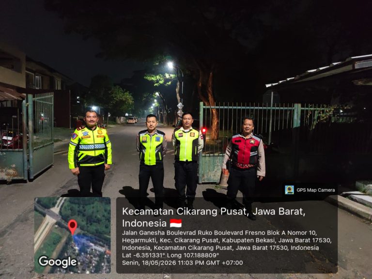 Patroli Mobile Polsek Cikarang Pusat Perkuat Keamanan Malam Hari, Antisipasi Kejahatan Jalanan dan Tawuran Remaja