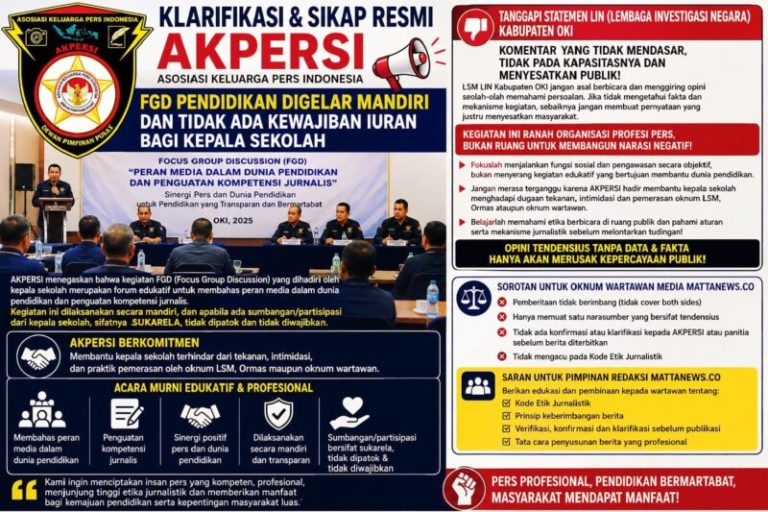 AKPERSI Tegaskan FGD Pendidikan Digelar Mandiri, Tidak Ada Kewajiban Iuran bagi Kepala Sekolah