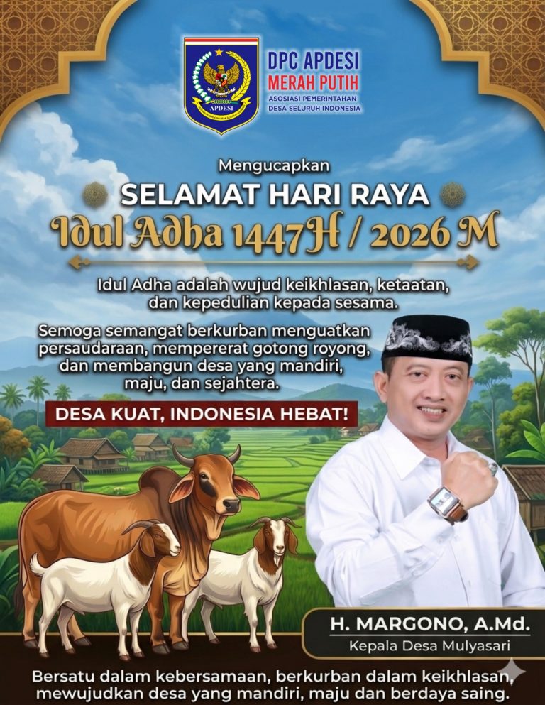 H Margono; “Bersatu Dalam Kebersamaan, Berkurban Dalam Keikhlasan, Mewujudkan Desa Yang Mandiri, Maju dan Berdaya Saing”
