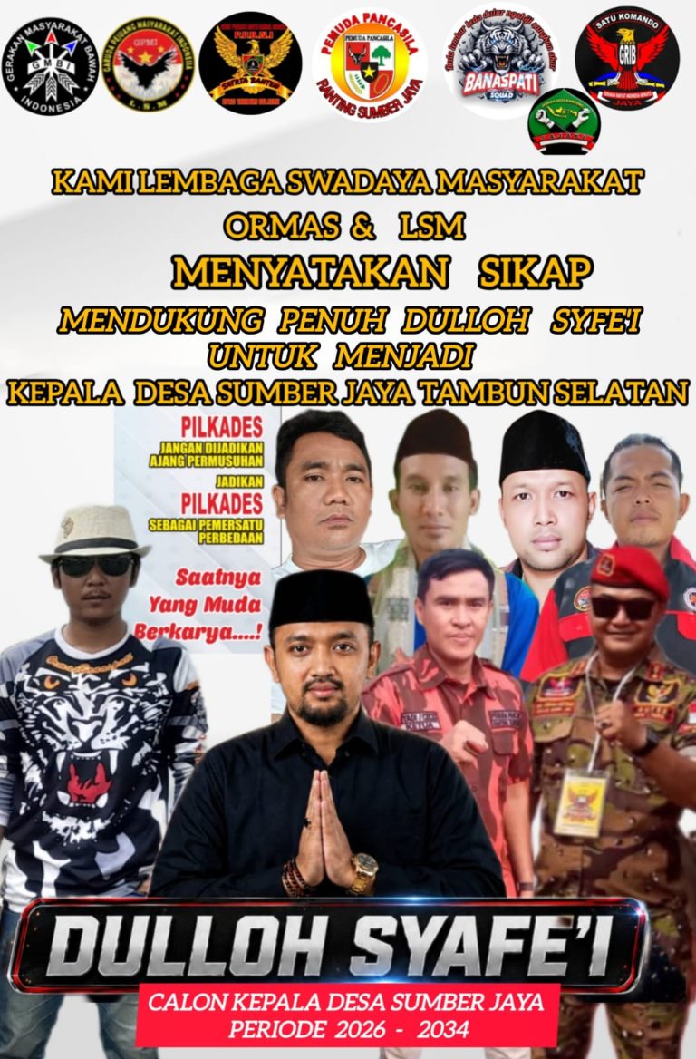 Gabungan Ormas Deklarasikan Dukungan untuk Dulloh Syafi’i, Siap Kawal Kemajuan Desa Sumber Jaya