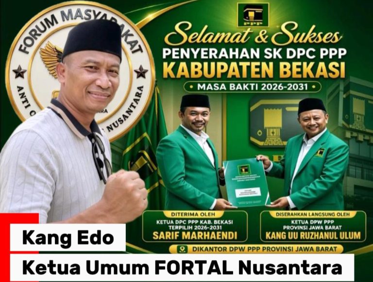 Kang Edo Ucapkan Selamat atas Penyerahan SK Ketua DPC PPP Kabupaten Bekasi kepada H. Syarif Marhaendi