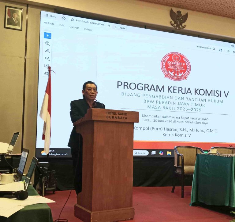 Dari Pengabdian Polri ke Dunia Hukum, Hasran Paparkan Langkah Kerja Komisi V PERADIN Jatim