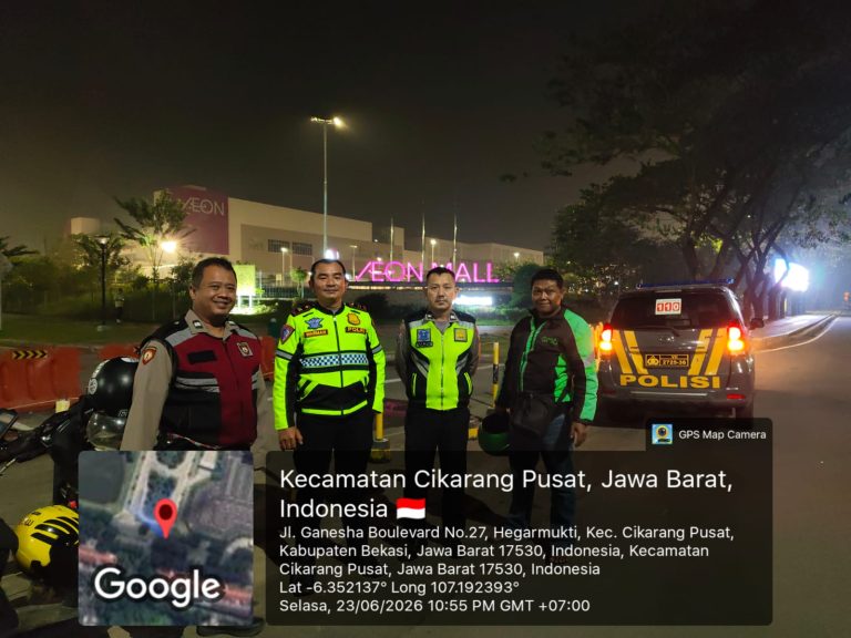 Patroli Preventif Polsek Cikarang Pusat Intensifkan Pengamanan Malam, Antisipasi Kejahatan Jalanan dan Tawuran Remaja