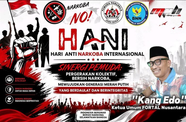 Ketua Umum FORTAL Nusantara Kang Edo Serukan Pergerakan Kolektif Bersih dari Narkoba pada Peringatan Hari Anti Narkotika Internasional