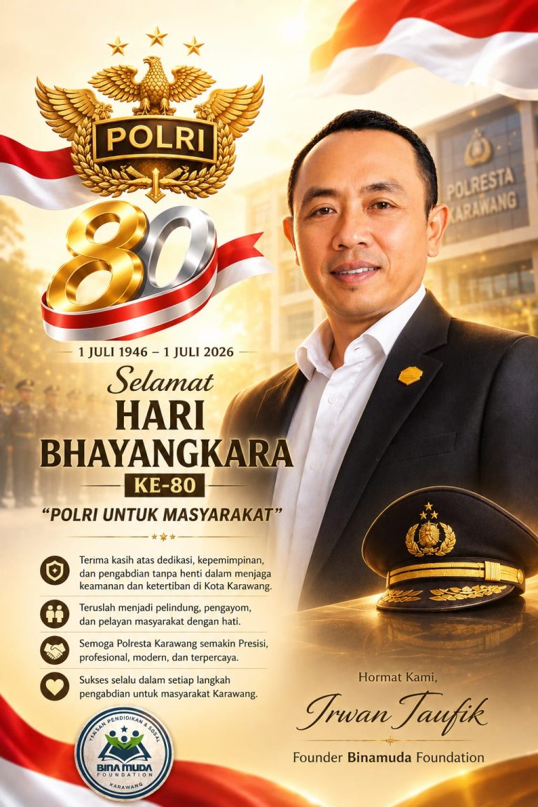 Founder Forum Binamuda Foundation Ucapkan Selamat Hari Bhayangkara ke-80, Apresiasi Kenaikan Status Polres Karawang Menjadi Polresta Karawang