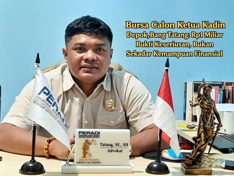 Bursa Calon Ketua Kadin Depok,Bang Tatang: Rp1 Miliar Bukti Keseriusan, Bukan Sekadar Kemampuan Finansial