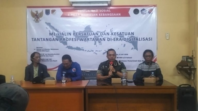 Kodim 0508/Depok Perkuat Sinergi Bersama Insan Pers Balai Wartawan, Melalui Komunikasi Sosial 4 Pilar Kebangsaan