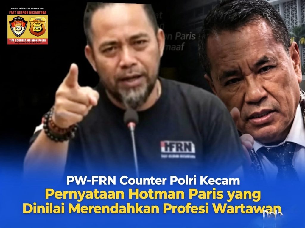 PW–FRN Counter Polri Kecam Pernyataan Hotman Paris yang Dinilai Merendahkan Profesi Wartawan