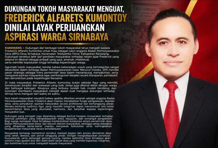 Dukungan Tokoh Masyarakat Menguat, Frederick Alfarets Kumontoy Dinilai Layak Perjuangkan Aspirasi Warga Sirnabaya
