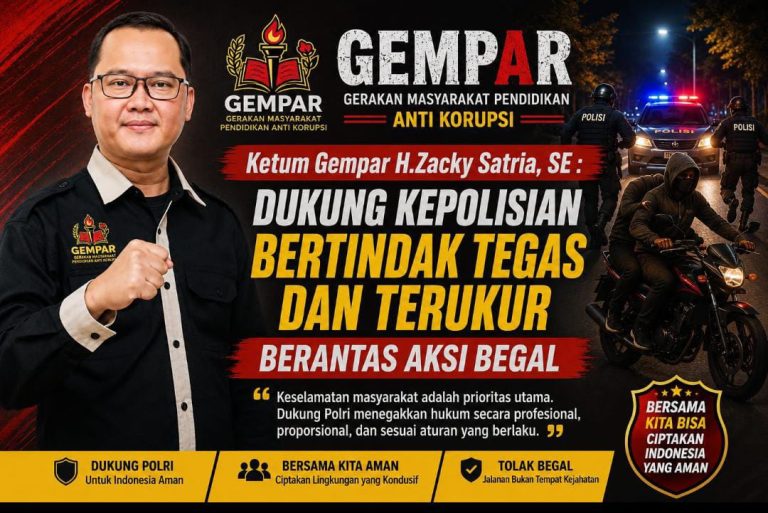 Ketua Umum GEMPAR Dukung Polri Bertindak Tegas dan Terukur Berantas Aksi Begal