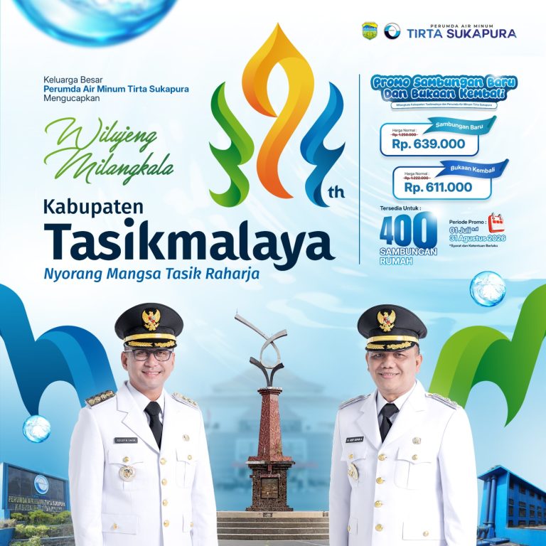 Perumda Air Minum Tirta Sukapura Hadirkan Promo Spesial HUT Ke-394 Kabupaten Tasikmalaya