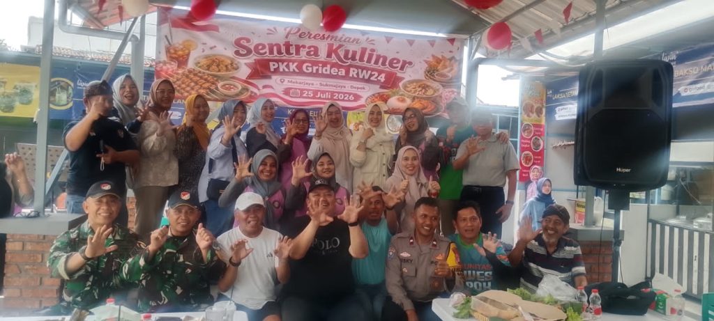 PKK RW 24 Griya Depok Asri Resmikan Sentra Kuliner Gridea, Puji Santoso: Dorong Ekonomi dan Tekan Pengangguran   