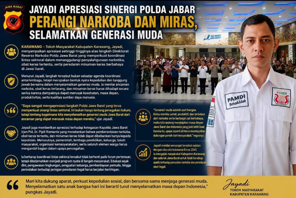 Jayadi Apresiasi Sinergi Polda Jabar Perangi Narkoba dan Miras, Selamatkan Generasi Muda