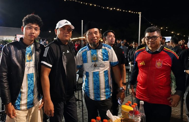 Sambut Hangat Kedatangan Kapolda Jabar dan Jajaran PJU Polda Jabar di Acara Nonton Bareng Final Piala Dunia 2026 Kiara Artha Park Bandung
