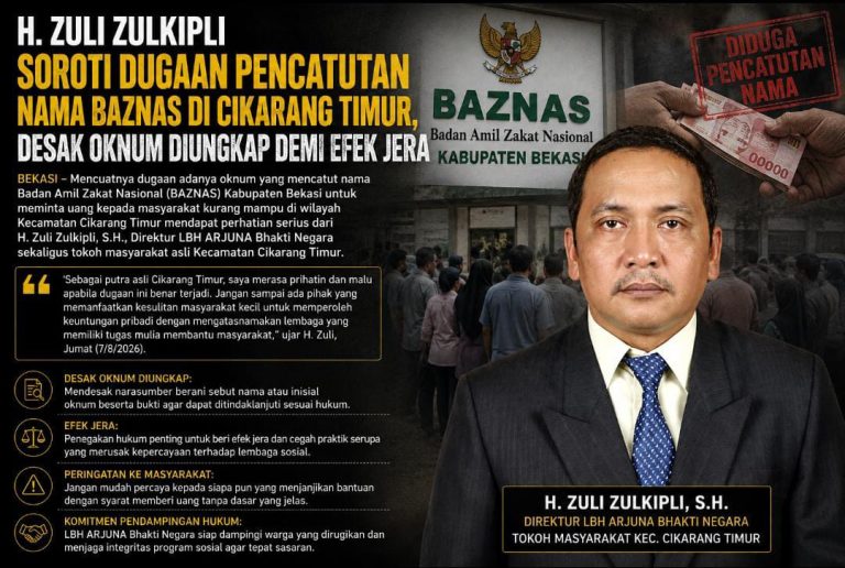 H. Zuli Zulkipli Soroti Dugaan Pencatutan Nama BAZNAS di Cikarang Timur, Desak Oknum Diungkap demi Efek Jera
