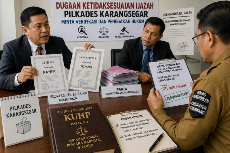 Dugaan Ketidaksesuaian Ijazah Warnai Pilkades Karangsegar, Kuasa Hukum Minta Verifikasi dan Penegakan Hukum