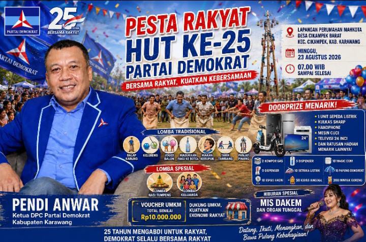 HUT ke-25 Partai Demokrat Dikemas Elegan sebagai Pesta Rakyat, Cikampek Bersiap Menjadi Pusat Kemeriahan
