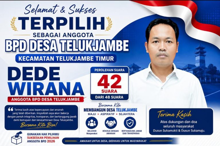 Dede Wirana Raih 42 Suara, Dipercaya Mewakili Masyarakat dalam Pengisian BPD Desa Telukjambe