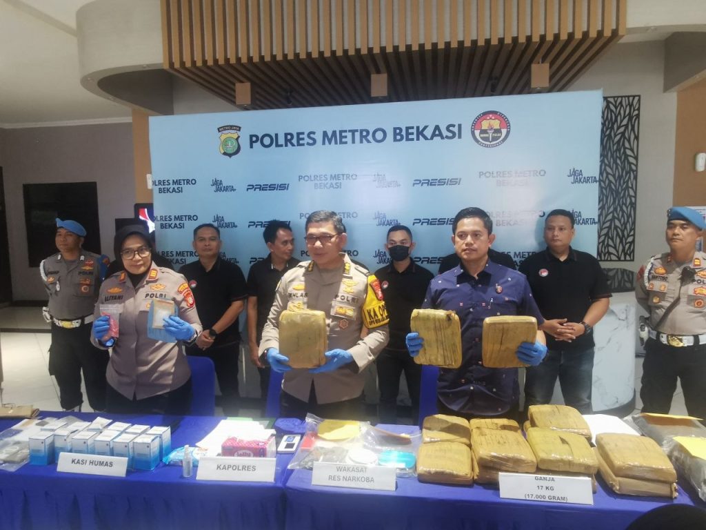 Polres Metro Bekasi Bongkar Jaringan Narkotika, 12 Tersangka Diamankan dan Ribuan Jiwa Diselamatkan